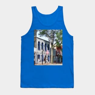 Alexandria VA - Street With American Flag Tank Top